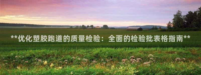 尊龙凯时-人生就是博中国官网最新：**优化塑胶跑道的